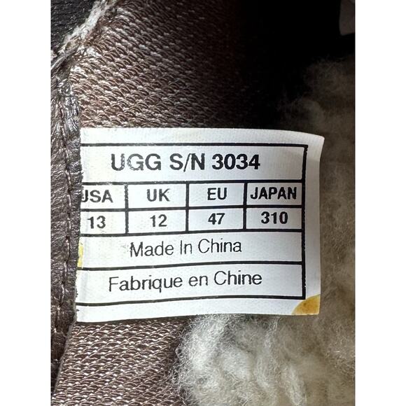 Men\'s UGG Australia Brown Leather Slip On Loafers Sz 13 S/N 3034 main image 7